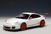 Porsche 911 (997) GT3RS 3.8 White W/red Stripes 1/18
