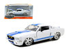 SHELBY GT 500 1967 WHITE/BLUE 1:24